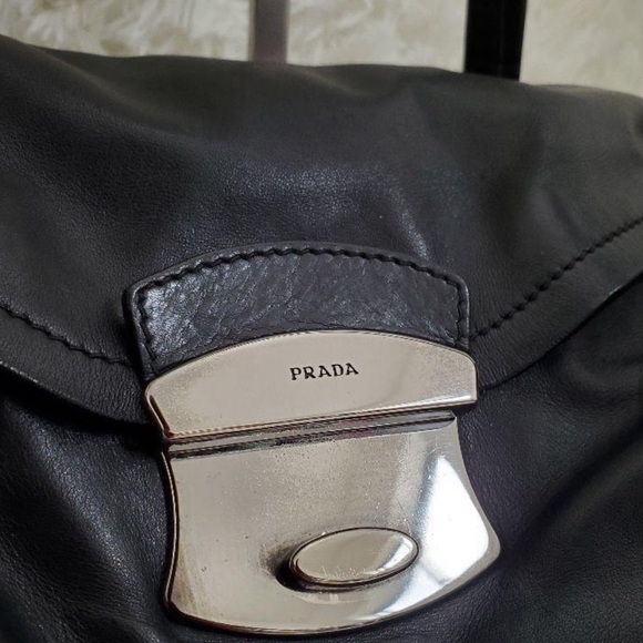 Authentic Prada Black Leather Hand Bag - Picture 3 of 12